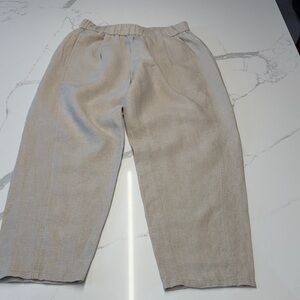 Eileen Fisher organic linen pleated lantern pants
